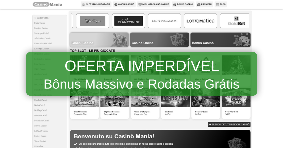 Bem-vindos ao Casino Mania Brasil